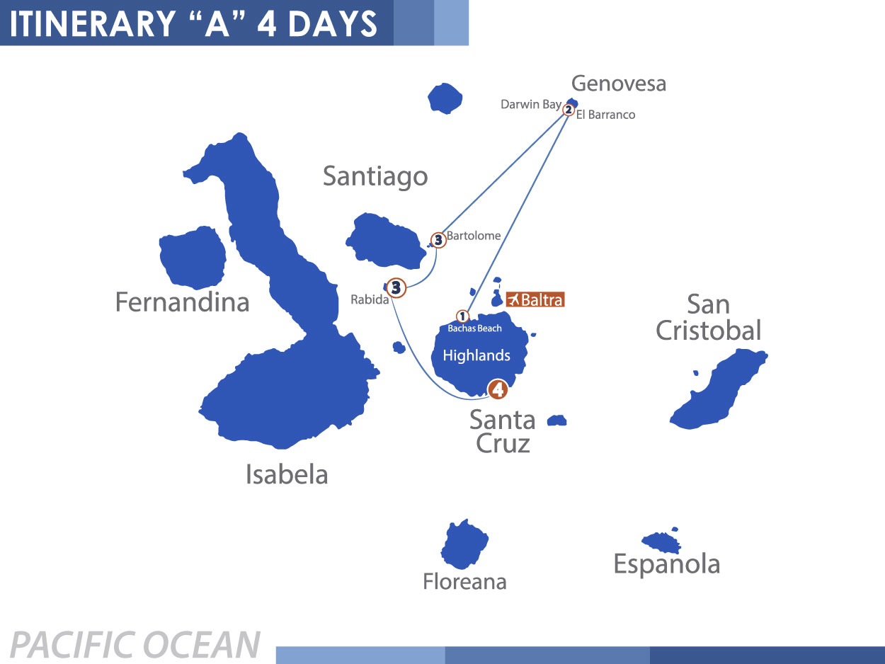itinerary A 4 days nemo i galapagos cruise