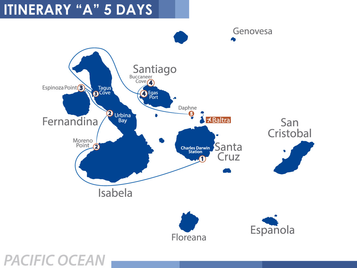 itinerary A 5 days nemo iii galapagos cruise
