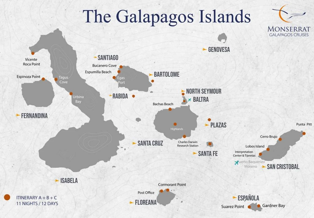 Monserrat Galapagos Cruise Itinerary ABC 1024x711 1 Galatrails