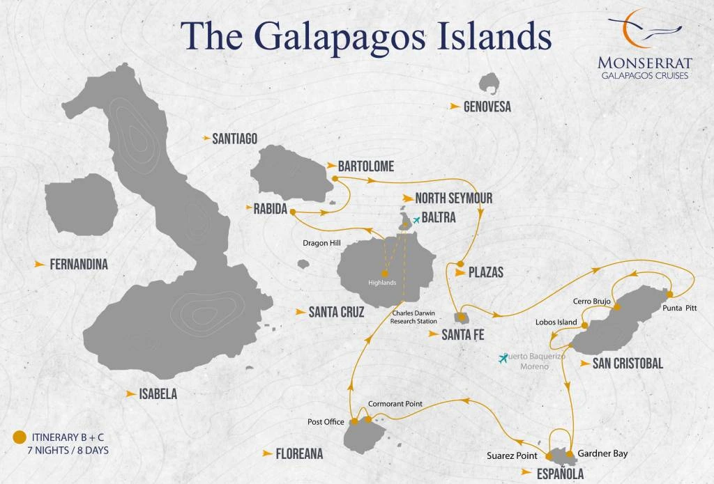 Monserrat Galapagos Cruise Itinerary BC 1024x695 1 Galatrails