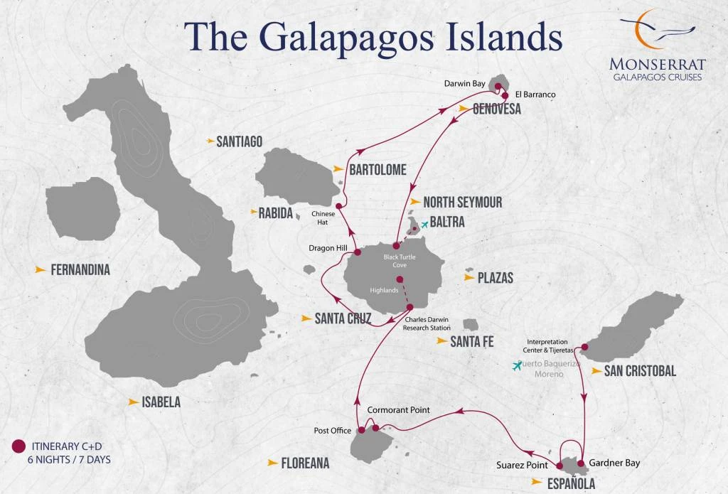 Monserrat Galapagos Cruise Itinerary CD 1024x695 1 Galatrails